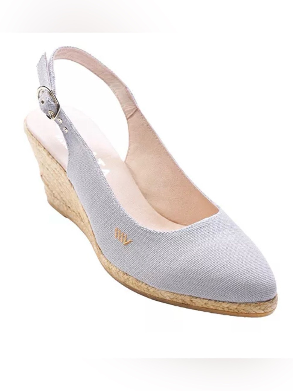 Women’s VISCATA Palomera canvas espradrille slingback grey wedges- Size 37
